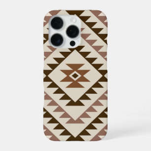 Aztec Diamond Motif Design Browns+Cream iPhone 16 Pro Case