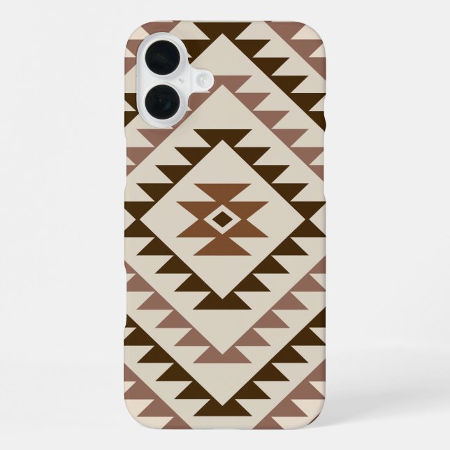 Aztec Diamond Motif Design Browns+Cream iPhone Case (Back)