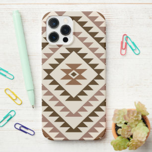 Aztec Diamond Motif Design Browns+Cream iPhone 12 Pro Max Case