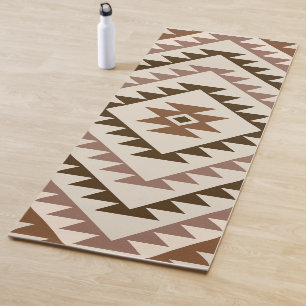Aztec Diamond Motif Design Browns+Cream Yoga Mat