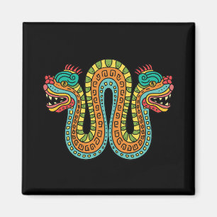 Aztec Double Headed Serpent Snake Mexico Art Magnet
