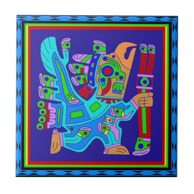 Aztec Eagle Warrior God Tile (Front)