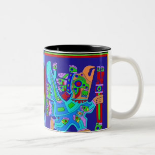 Aztec Eagle Warrior God Two-Tone Coffee Mug