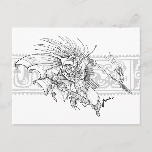 Aztec Eagle Warrior Postcard (Front)