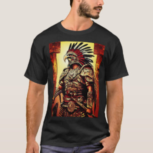 Aztec Eagle Warrior T-Shirt - Intricate Tattoo