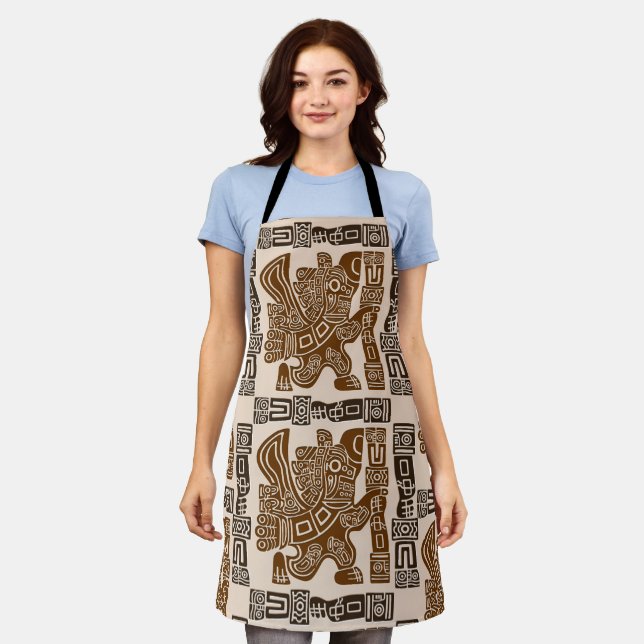 Aztec Eagle Warrior Tribal Ancient Art Apron (Worn)