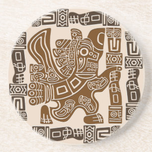 Aztec Eagle Warrior Tribal Ancient Art Coaster