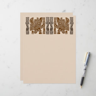 Aztec Eagle Warrior Tribal Ancient Art Custom Letterhead