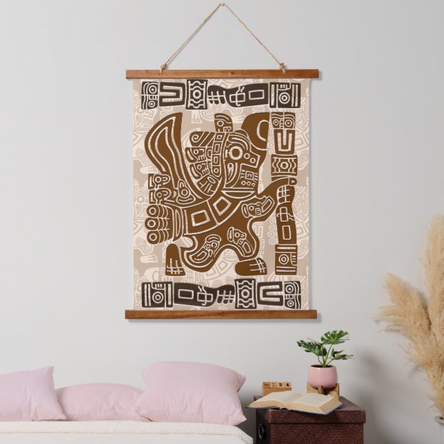 Aztec Eagle Warrior Tribal Ancient Art Hanging Tapestry (Bedroom)