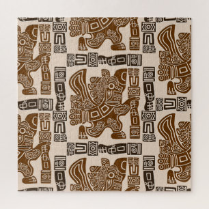 Aztec Eagle Warrior Tribal Ancient Art Jigsaw Puzzle
