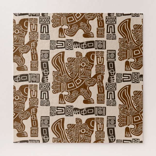 Aztec Eagle Warrior Tribal Ancient Art Jigsaw Puzzle (Vertical)