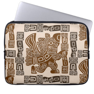 Aztec Eagle Warrior Tribal Ancient Art Laptop Sleeve