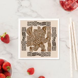 Aztec Eagle Warrior Tribal Ancient Art Napkin