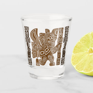 Aztec Eagle Warrior Tribal Ancient Art Shot Glass