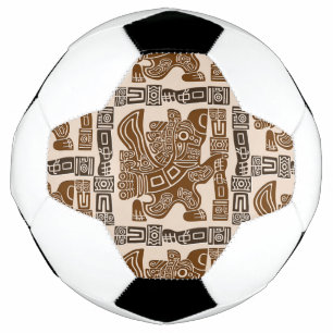 Aztec Eagle Warrior Tribal Ancient Art Soccer Ball