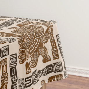 Aztec Eagle Warrior Tribal Ancient Art Tablecloth