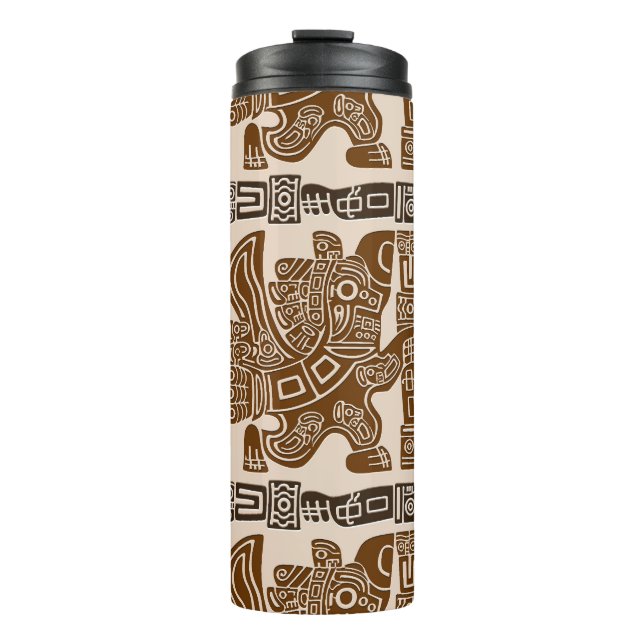 Aztec Eagle Warrior Tribal Ancient Art Thermal Tumbler (Front)