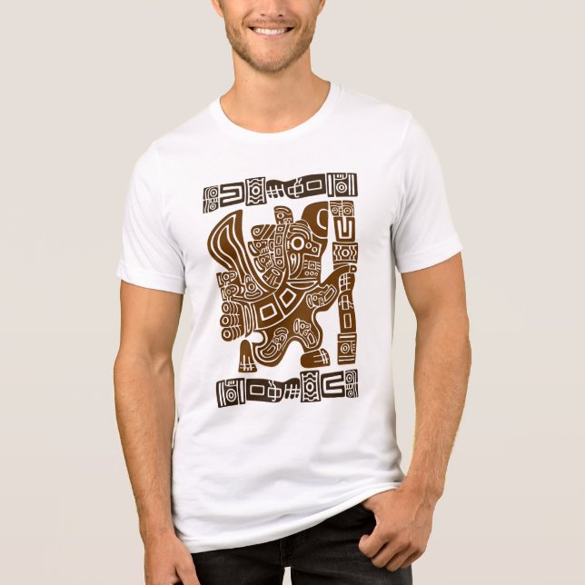 Aztec Eagle Warrior Tribal Ancient Art Tri-Blend Shirt (Front)