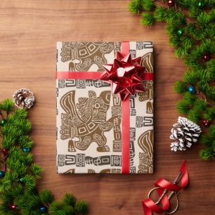 Aztec Eagle Warrior Tribal Ancient Art Wrapping Paper