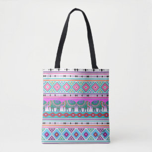 Aztec Elephants Tribal Pattern, Cool Tote Bag