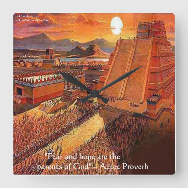 Aztec Empire & Famous Proverb Wall Clock (Front)
