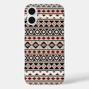Aztec Essence II Ptn Black White Grey Red Sand iPhone 16 Plus Case