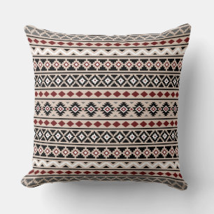 Aztec Essence II Ptn Black White Grey Red Sand Cushion