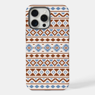Aztec Essence Pattern II Rust Blue Cream iPhone 15 Pro Max Case