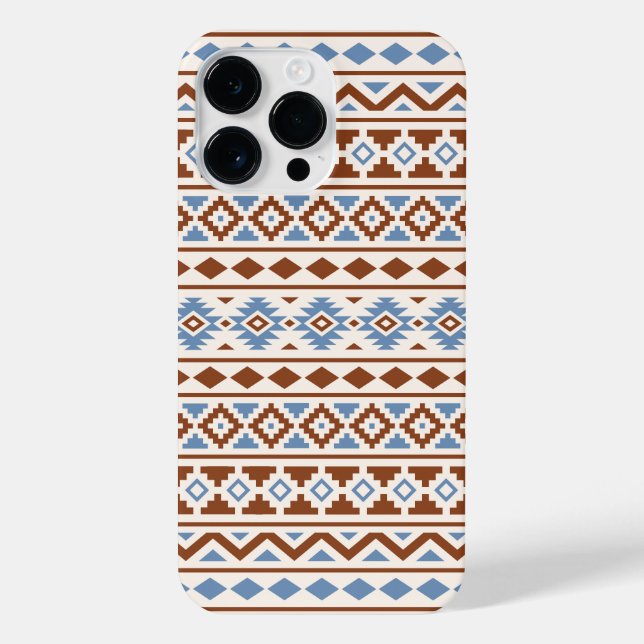 Aztec Essence Pattern II Rust Blue Cream iPhone Case (Back)