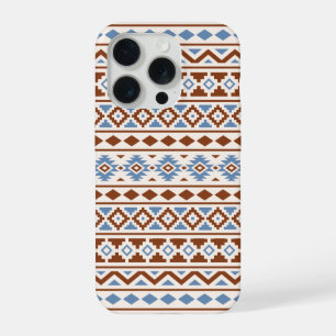 Aztec Essence Pattern II Rust Blue Cream iPhone 15 Pro Case