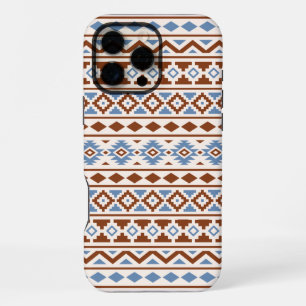 Aztec Essence Pattern II Rust Blue Cream iPhone 16 Pro Max Case