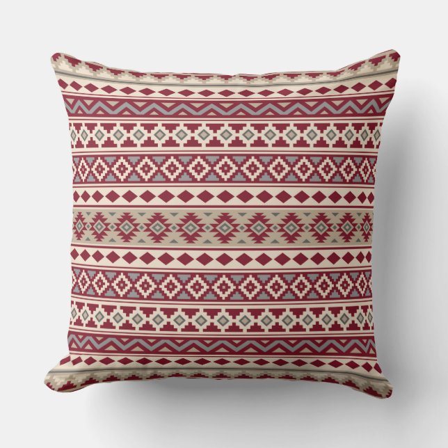 Aztec Essence Pattern IIb Red Greys Cream Sand Cushion (Front)