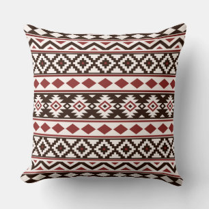 Aztec Essence Pattern IIIb Red Brown Cream Cushion