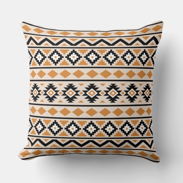 Aztec Essence Ptn III BW Cream Orange Cushion (Front)