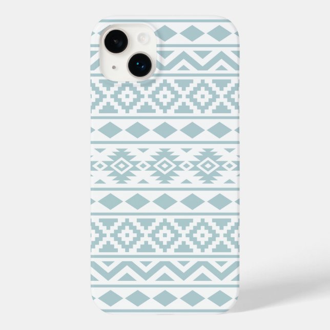 Aztec Essence Ptn III Duck Egg Blue on White Case-Mate iPhone Case (Back)