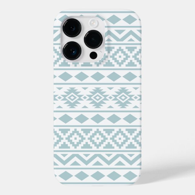 Aztec Essence Ptn III Duck Egg Blue on White Case-Mate iPhone Case (Back)