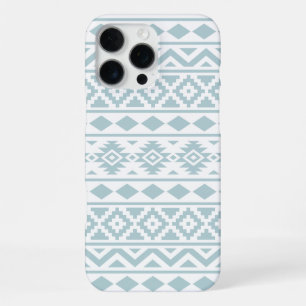 Aztec Essence Ptn III Duck Egg Blue on White iPhone 16 Pro Max Case