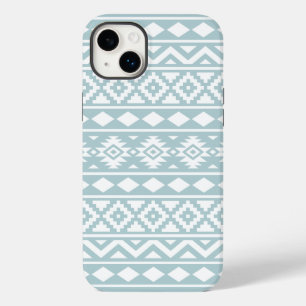 Aztec Essence Ptn III White on Duck Egg Blue Case-Mate iPhone 14 Plus Case