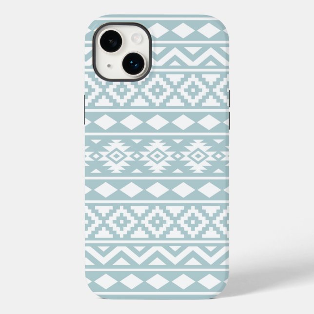 Aztec Essence Ptn III White on Duck Egg Blue Case-Mate iPhone Case (Back)