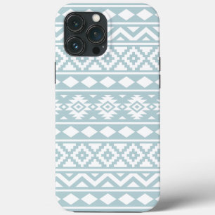 Aztec Essence Ptn III White on Duck Egg Blue iPhone 13 Pro Max Case