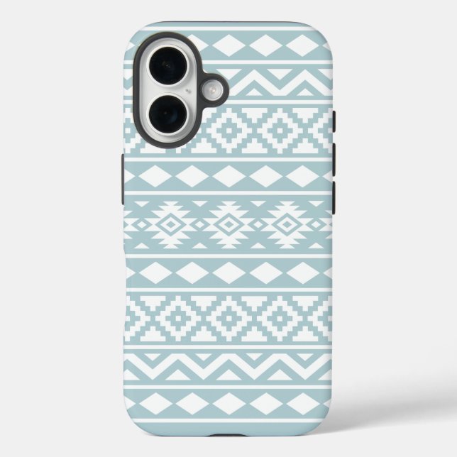 Aztec Essence Ptn III White on Duck Egg Blue Case-Mate iPhone Case (Back)