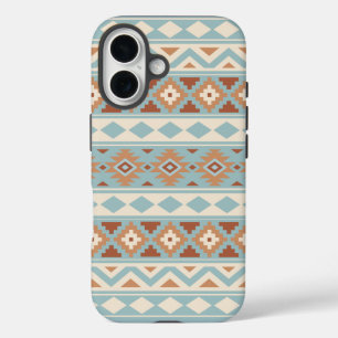 Aztec Essence Ptn IIIb Blue Cream Terracottas iPhone 16 Case