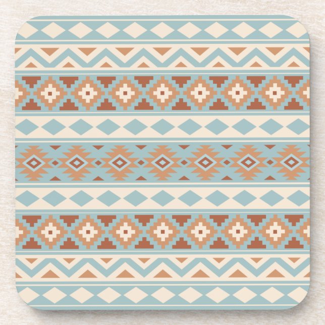 Aztec Essence Ptn IIIb Blue Cream Terracottas Coaster (Front)