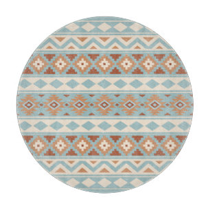 Aztec Essence Ptn IIIb Blue Cream Terracottas Cutting Board