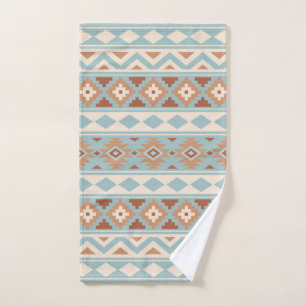 Aztec Essence Ptn IIIb Blue Cream Terracottas Hand Towel