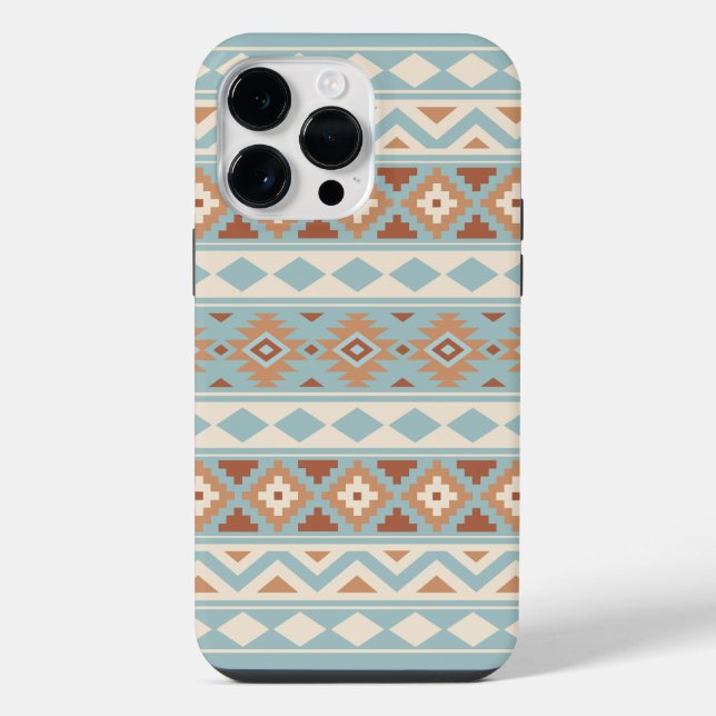 Aztec Essence Ptn IIIb Blue Cream Terracottas iPhone Case (Back)