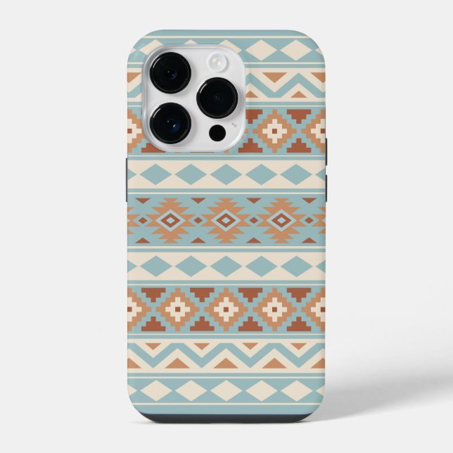 Aztec Essence Ptn IIIb Blue Cream Terracottas iPhone Case (Back)