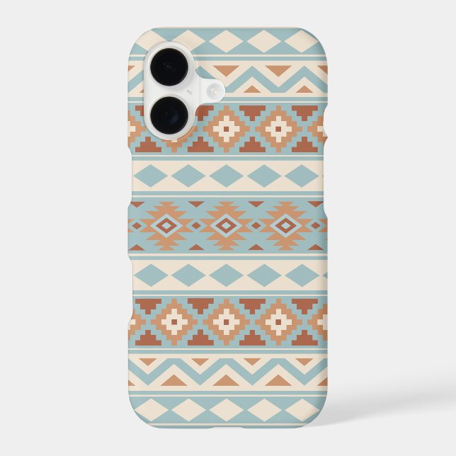 Aztec Essence Ptn IIIb Blue Cream Terracottas iPhone Case (Back)