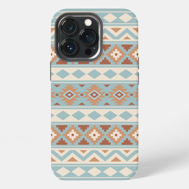 Aztec Essence Ptn IIIb Blue Cream Terracottas iPhone Case (Back)
