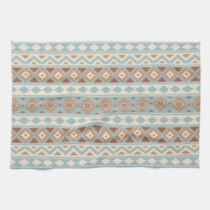 Aztec Essence Ptn IIIb Blue Cream Terracottas Tea Towel